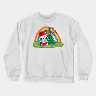 Vintage Happy Bluey On Christmas Rainbows Garden Crewneck Sweatshirt